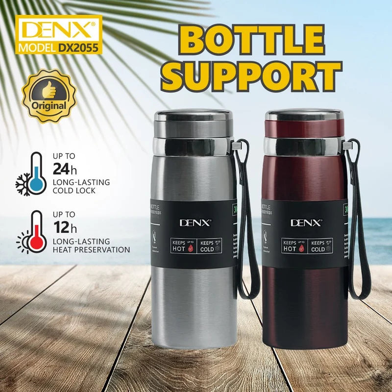 Denx Thermal Insulated Water Bottle – 800ml Stainless Steel with Tea Strainer