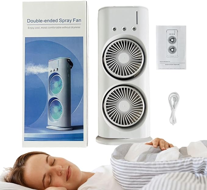 Double Ended Spray Fan – Portable Misting Fan with LED Lights