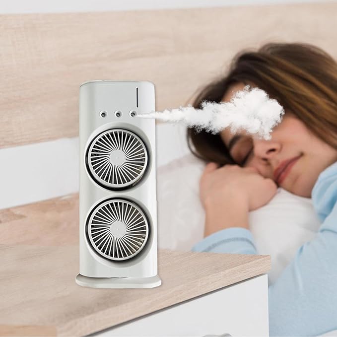 Double Ended Spray Fan – Portable Misting Fan with LED Lights