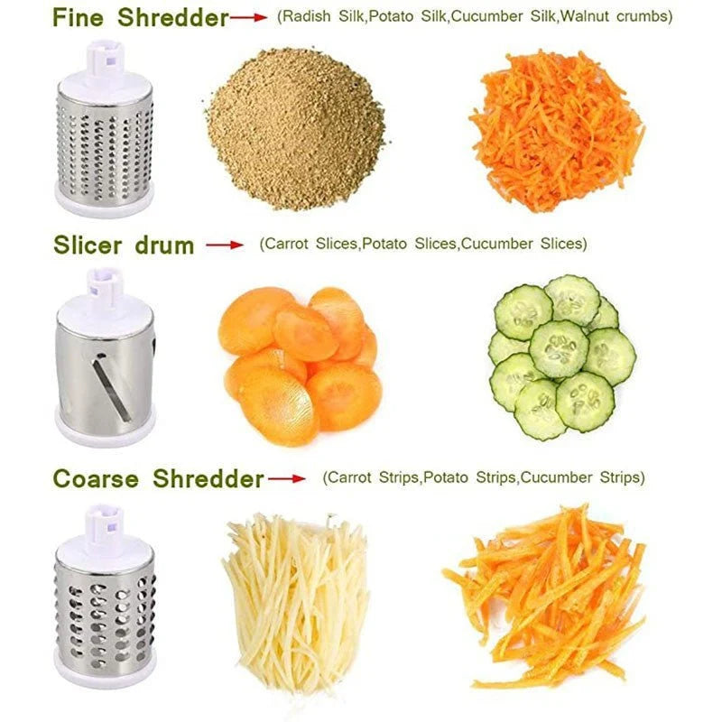 Table Top Drum Grater – Manual Vegetable Slicer & Cheese Grater